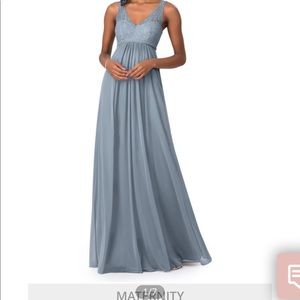 Azazie Andrea Maternity bridesmaids dress. Dusty Blue. Size A6